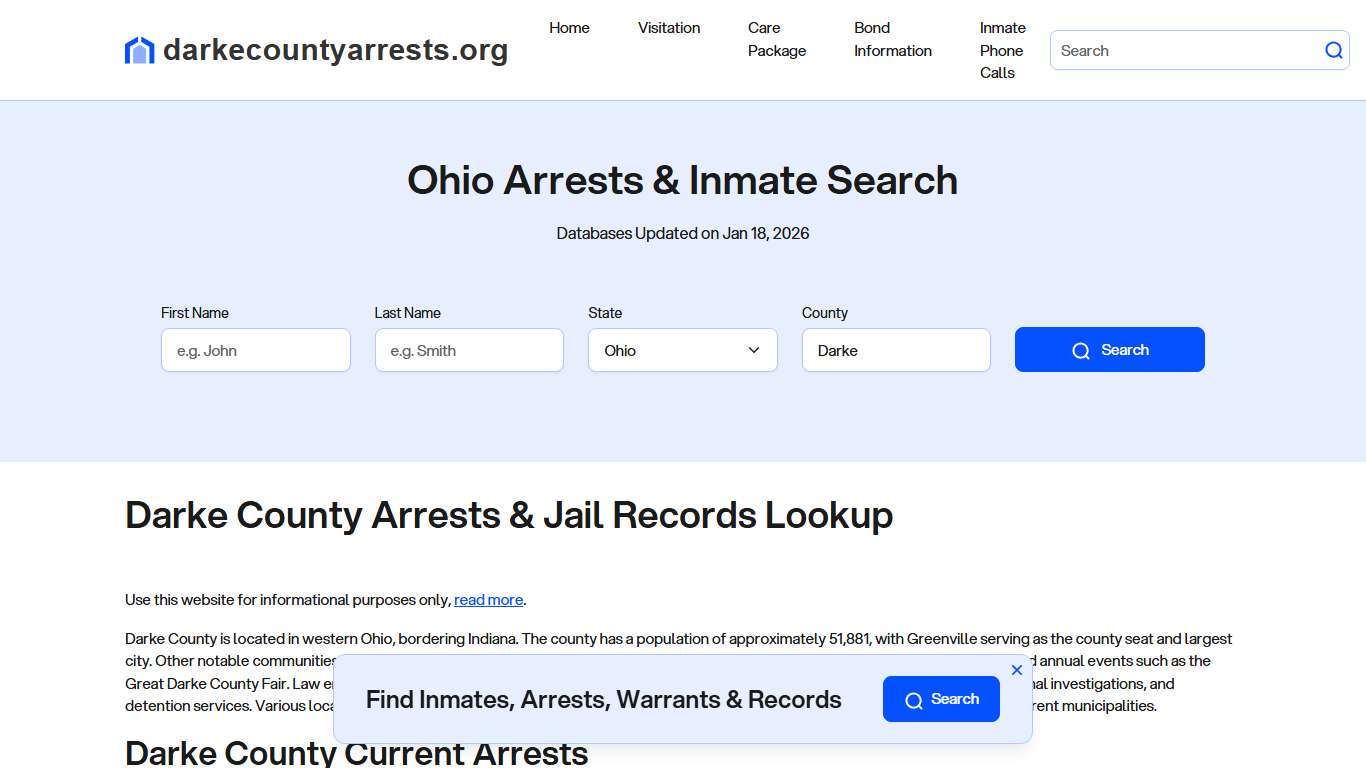 Darke County, OH Arrests, Warrants, Police Records Search